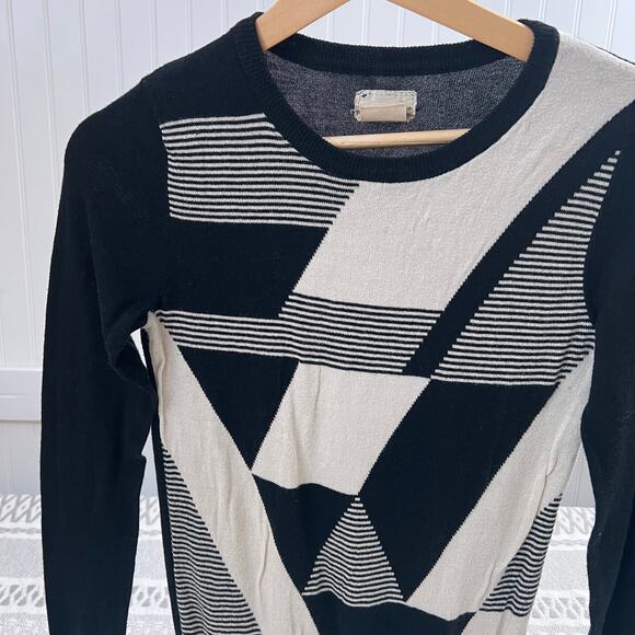 Coincidence Chance S Sweater Black White Geo Abstract Mod Cotton Women's - Picture 1 of 10